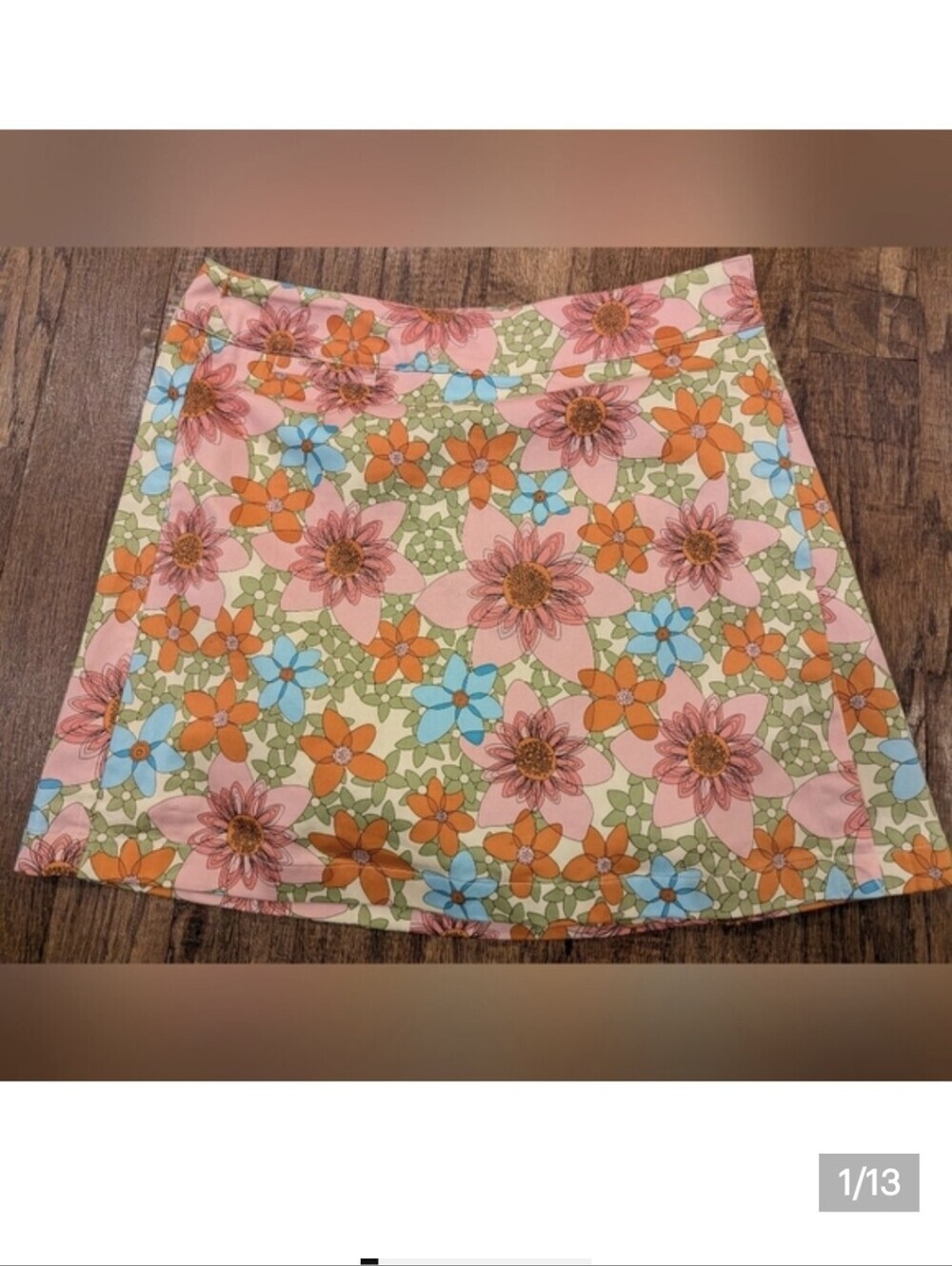 Australian Outline Skort Floral Psychedelic 60s Inspired Skirt With Shorts Sz 6